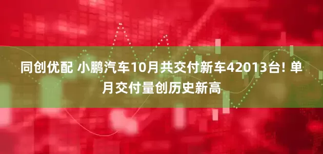 同创优配 小鹏汽车10月共交付新车42013台! 单月交付量创历史新高